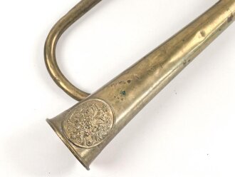 Zaristisches Russland, Signalhorn aus Messing in gutem Gesamtzustand, Länge etwa 45cm