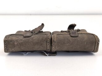 Magazintasche Wehrmacht für K43 Magazine. Gelbes Ersatzmaterial. Deutlich getragenes, ungereinigtes Stück