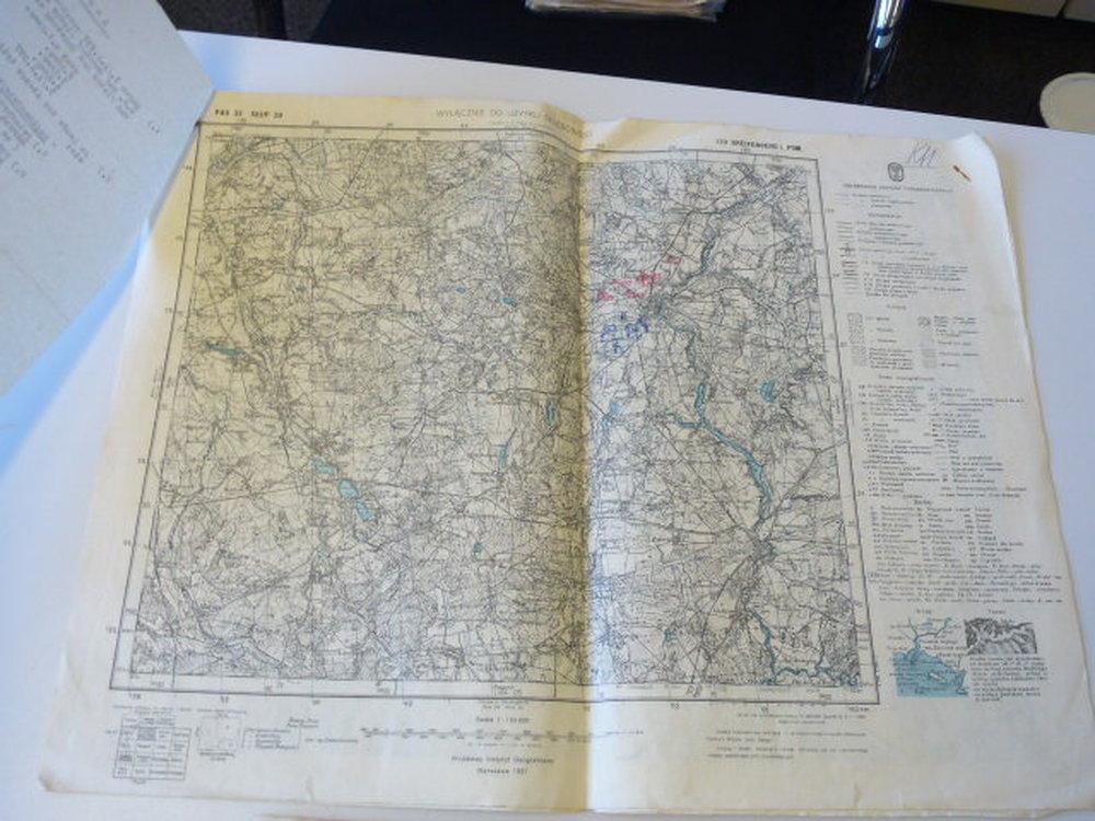 Militärkarten-Set mit Lageberichten, 1941, Polen ... Militärkarten-Set mit Lageberichten, 1941, Polen ...