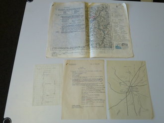 Militärkarten-Set mit Lageberichten, 1941, Polen Greifenberg, Rückseiten ebenfalls bedruckt