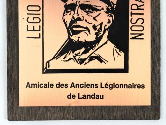 Frankreich Fremdenlegion, Wandplakette " Amicale des Anciens Legionnaires de Landau" Maße etwa 23 x 30cm. Ungereinigt
