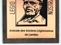 Frankreich Fremdenlegion, Wandplakette " Amicale des Anciens Legionnaires de Landau" Maße etwa 23 x 30cm. Ungereinigt