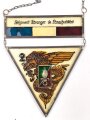 Frankreich Fremdenlegion, Bleiglasbild " Regiment Etranger de Parachutistes"  ungereinigt, Höhe ohne Kette 22cm