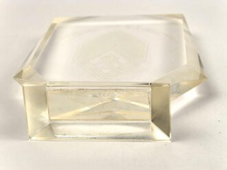 Frankreich Fremdenlegion, Erinnerungsgegenstand aus Glas " Les Caporaux chefs de la maison - mere. Nöel 2005" Höhe etwa 17cm. Ungereinigtes Stück