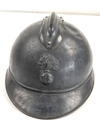 Frankreich 1. Weltkrieg, Stahlhelm Adrian Modell 1915 für Infanterie. Originallack, Innenfutter und Kinnriemen fehlen