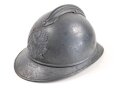 Frankreich 1. Weltkrieg, Stahlhelm Adrian Modell 1915 für Sanitäter. Originallack, guter Zustand
