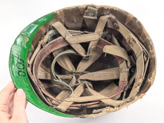 Frankreich, Innenhelm für Fallschirmtruppen zum Stahlhelm M51. Aus diversen Teilen zusammengebaut, Fremdenlegion ?