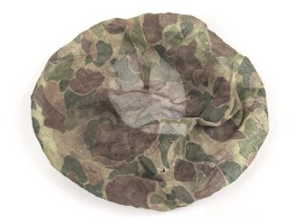 Frankreich Fremdenlegion, Stahlhelm " Tarnnetz" gefertigt aus U.S. Marinecorps Mückenschleiern aus dem 2. Weltkrieg. Getragen