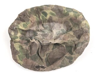 Frankreich Fremdenlegion, Stahlhelm " Tarnnetz" gefertigt aus U.S. Marinecorps Mückenschleiern aus dem 2. Weltkrieg. Getragen