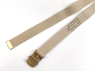 Frankreich Fremdenlegion, Ausgehhosengürtel khaki, die Schnalle mit Emblem. Guter Zustand, Gesamtlänge 112cm