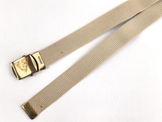 Frankreich Fremdenlegion, Ausgehhosengürtel khaki, die Schnalle mit Emblem. Guter Zustand, Gesamtlänge 112cm
