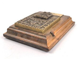 Frankreich, Erinnerungsgegenstand auf Holzplatte " 110 Regiment DÌnfanterie " Maße etwa 12 x 15cm