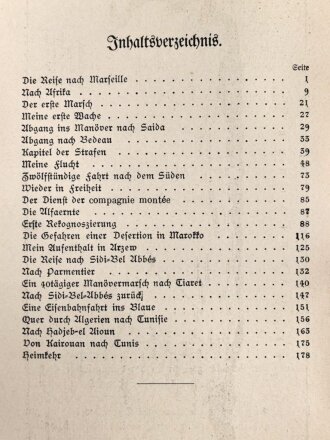 Frankreich Fremdenlegion, Buch von 1911 "Fünf Jahre Fremdenlegionär in Algier, Marokko und Tunis"