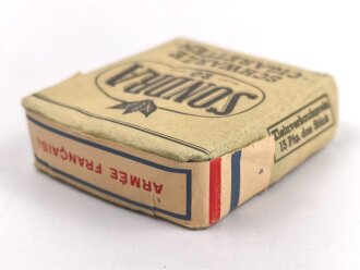 Frankreich , Schachtel "Sondra" Zigaretten mit Banderole " Armee Francaise" Preis in Pfennig, sicherlich Besatzungszeit nach 1945