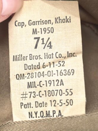 U.S. Army , Cap, garrisson khaki, Modell 1950, 78th Engineer Battaillion