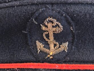 Frankreich 2.Weltkrieg, Marinemütze, das Mützenband fehlt, Kopfgrösse gemessen 56, ungereinigt