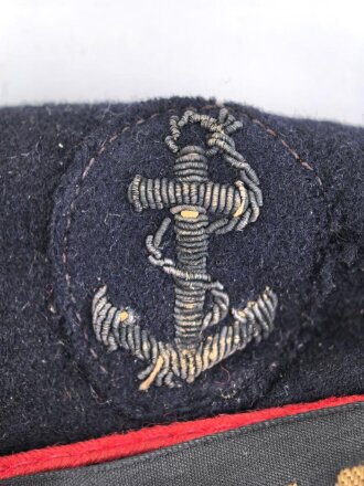 Frankreich 2.Weltkrieg, Marinemütze eines Matrosen auf erinem U-Boot. Mützenband " Sous Marins", Kopfgrösse gemessen 57