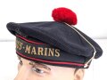 Frankreich 2.Weltkrieg, Marinemütze eines Matrosen auf erinem U-Boot. Mützenband " Sous Marins", Kopfgrösse gemessen 57