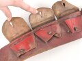 Frankreich Fremdenlegion ?, Bandolier aus rotbraunem Leder mit 8 Patronentaschen  Gebraucht