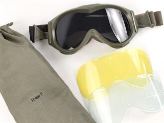 Frankreich , taktische Brille mit austauschbaren Gläsern in Hülle aus Nylon. Sehr guter Zustand