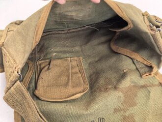 Frankreich 2. Weltkrieg, Gasmaskentasche/Musette für ANP31 , datiert 1940, gebraucht