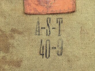 Frankreich 2. Weltkrieg, Gasmaskentasche/Musette für ANP31 , datiert 1940, gebraucht