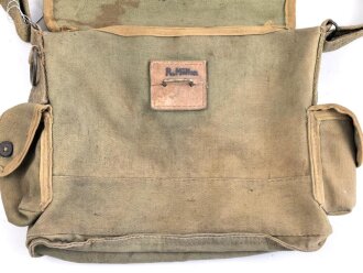 Frankreich 2. Weltkrieg, Gasmaskentasche/Musette für ANP31 , datiert 1940, gebraucht