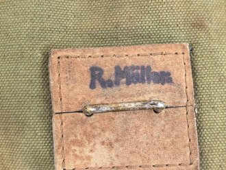 Frankreich 2. Weltkrieg, Gasmaskentasche/Musette für ANP31 , datiert 1940, gebraucht