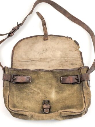 Frankreich 2. Weltkrieg, Tasche mit schwerem Ledertrageriemen, datiert 1936.