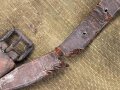 Frankreich 2. Weltkrieg, Tasche mit schwerem Ledertrageriemen, datiert 1936.