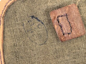 Frankreich wohl 2. Weltkrieg, Tasche/Musette für Koppel, gestempelt