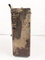 Motorrad Packtasche Wehrmacht, ungereinigtes Stück mit originaler Tarnlackierung. Ungereinigt