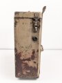 Motorrad Packtasche Wehrmacht, ungereinigtes Stück mit originaler Tarnlackierung. Ungereinigt