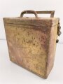 Motorrad Packtasche Wehrmacht, ungereinigtes Stück mit originaler Tarnlackierung. Ungereinigt