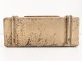 Motorrad Packtasche Wehrmacht, ungereinigtes Stück mit originaler Tarnlackierung. Ungereinigt