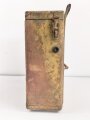 Motorrad Packtasche Wehrmacht, ungereinigtes Stück mit originaler Tarnlackierung. Ungereinigt