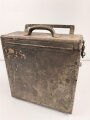 Motorrad Packtasche Wehrmacht, ungereinigtes Stück mit originaler Tarnlackierung. Ungereinigt
