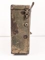 Motorrad Packtasche Wehrmacht, ungereinigtes Stück mit originaler Tarnlackierung. Ungereinigt