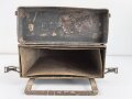 Motorrad Packtasche Wehrmacht, ungereinigtes Stück mit originaler Tarnlackierung. Ungereinigt