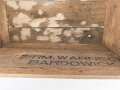 Transportkasten aus Holz für Wehrmachtsdosen "Blutwurst"  Maße etwa  33 x 46 x 29cm. Guter Zustand