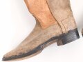 Reichswehr, Paar Stiefel für Mannschaften im Stil des 1. Weltkrieg mit Seitennaht. Ungetragenes Paar,  Variante ohne Absatzeisen und Stiefelnägel. Sohlenlänge 30cm