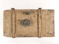 Kraftstofftank  der Firma PRAGA. Sandfarbener Originallack, datiert 1944. Maße etwa 25 x 35 x 55cm
