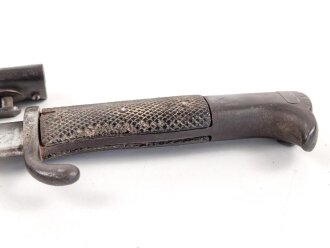 Kaiserliche Schutztruppe, Kurzes Seitengewehr 98 mit Sägerücken. Preussische Abnahme  von 1910, Nummerngleiches Kammerstück