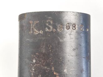 Kaiserliche Schutztruppe, Kurzes Seitengewehr 98 mit Sägerücken. Preussische Abnahme  von 1910, Nummerngleiches Kammerstück