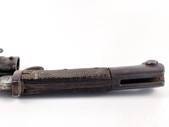 Kaiserliche Schutztruppe, Kurzes Seitengewehr 98 mit Sägerücken. Preussische Abnahme  von 1910, Nummerngleiches Kammerstück