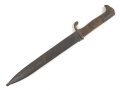Kaiserreich,  Kurzes Seitengewehr 98 mit Sägerücken. Eigentumstück mit aufgelegten, preussischen Abzeichen. Gereinigtes Stück , der Sägerücken runtergeschliffen