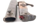 Kaiserreich,  Kurzes Seitengewehr 98 mit Sägerücken. Eigentumstück mit aufgelegten, preussischen Abzeichen. Gereinigtes Stück , der Sägerücken runtergeschliffen