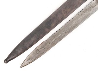 Kaiserreich,  Kurzes Seitengewehr 98 mit Sägerücken.  Kammerstück mit preussischer Abnahme von 1904, Kammerstempel " L.L. 11.31" "Lenk Luftschiff"  laut Jeff Nolls Liste
