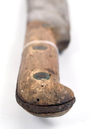 Frankreich 1. Weltkrieg, Machete datiert 1916, so anscheinend an französische Truppen aus dem Senegal ausgegeben. Eher schlechter Zustand, mit defekter Lederscheide