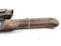 Frankreich 1. Weltkrieg, Machete datiert 1916, so anscheinend an französische Truppen aus dem Senegal ausgegeben. Eher schlechter Zustand, mit defekter Lederscheide